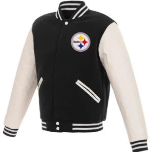 Pittsburgh Steelers Two Tone Wool & Leather Varsity Jacket
