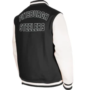 Alternative view of Pittsburgh Steelers 3rd Down 2.0 Wool & Leather Varsity Jacket Black & White