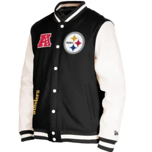 Pittsburgh Steelers 3rd Down 2.0 Wool & Leather Varsity Jacket Black & White