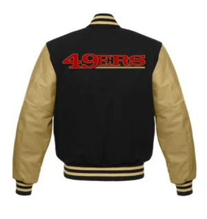 Alternative view of San Francisco 49ers Letterman Black & Golden Varsity Jacket