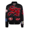 Jeff Hamilton San Francisco 49ers Old English Black Leather Jacket