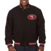San Francisco 49ers Black Full Wool One Color Varsity Jacket