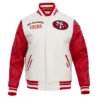 San Francisco 49ers Classic Cream & Red Varsity Jacket