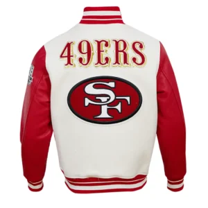 Alternative view of San Francisco 49ers Classic Cream & Red Varsity Jacket