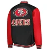 San Francisco 49ers Black/Red Plus Size Logo Full-Snap Satin Jacket - Image 2