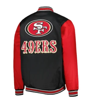 Alternative view of San Francisco 49ers Black/Red Plus Size Logo Full-Snap Satin Jacket