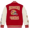 San Francisco 49ers OVO Scarlet Full-Snap Varsity Jacket - Image 2