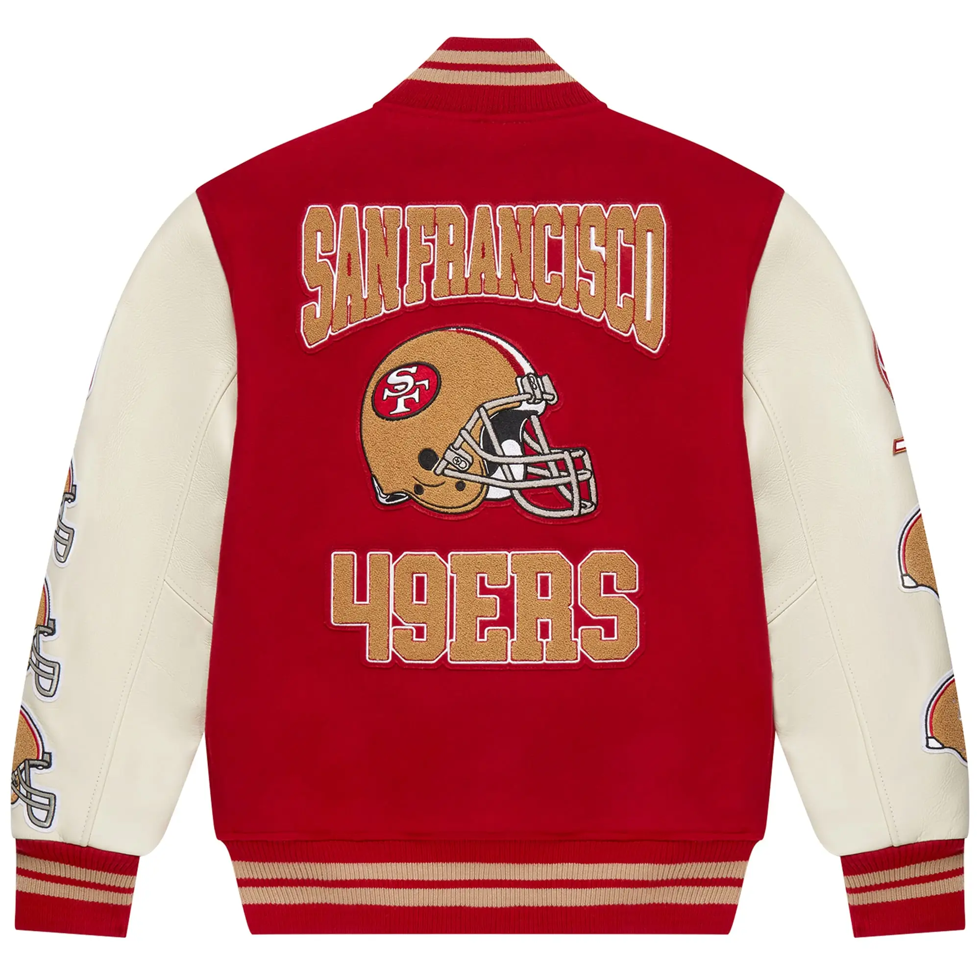 San Francisco 49ers OVO Scarlet Full-Snap Varsity Jacket - Image 2