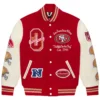 San Francisco 49ers OVO Scarlet Full-Snap Varsity Jacket