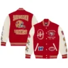 San Francisco 49ers OVO Scarlet Full-Snap Varsity Jacket - Image 6