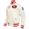 San Francisco 49ers Classic Satin Varsity Jacket - Image 3