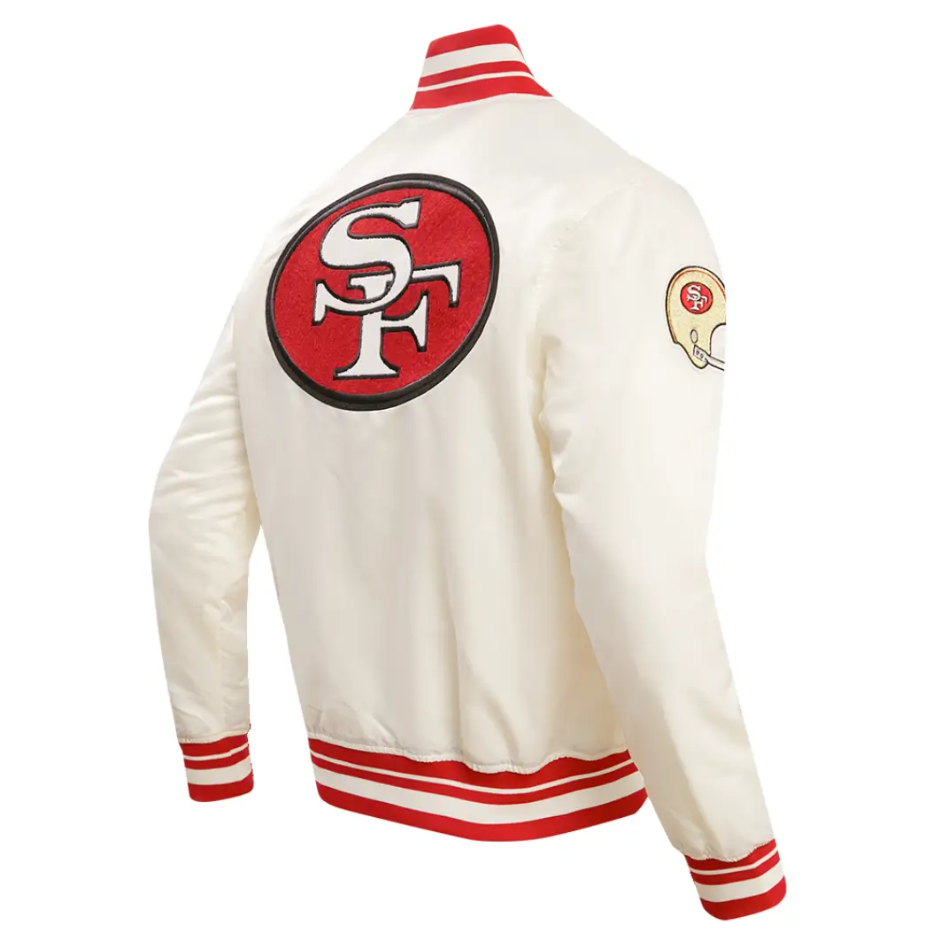 San Francisco 49ers Classic Satin Varsity Jacket - Image 4