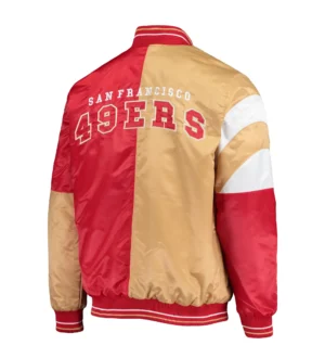 Alternative view of San Francisco 49ers Starter Leader Full-Snap Satin Red/Gold Varsity Jacket