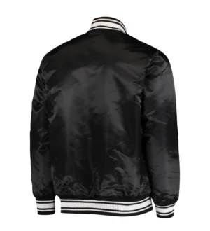 Alternative view of San Francisco 49ers Starter Locker Room Full-Snap Black Satin Varsity Jacket