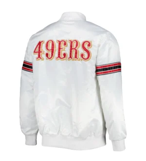 Alternative view of San Francisco 49ers Starter The Power Forward Full-Snap Jacket - White