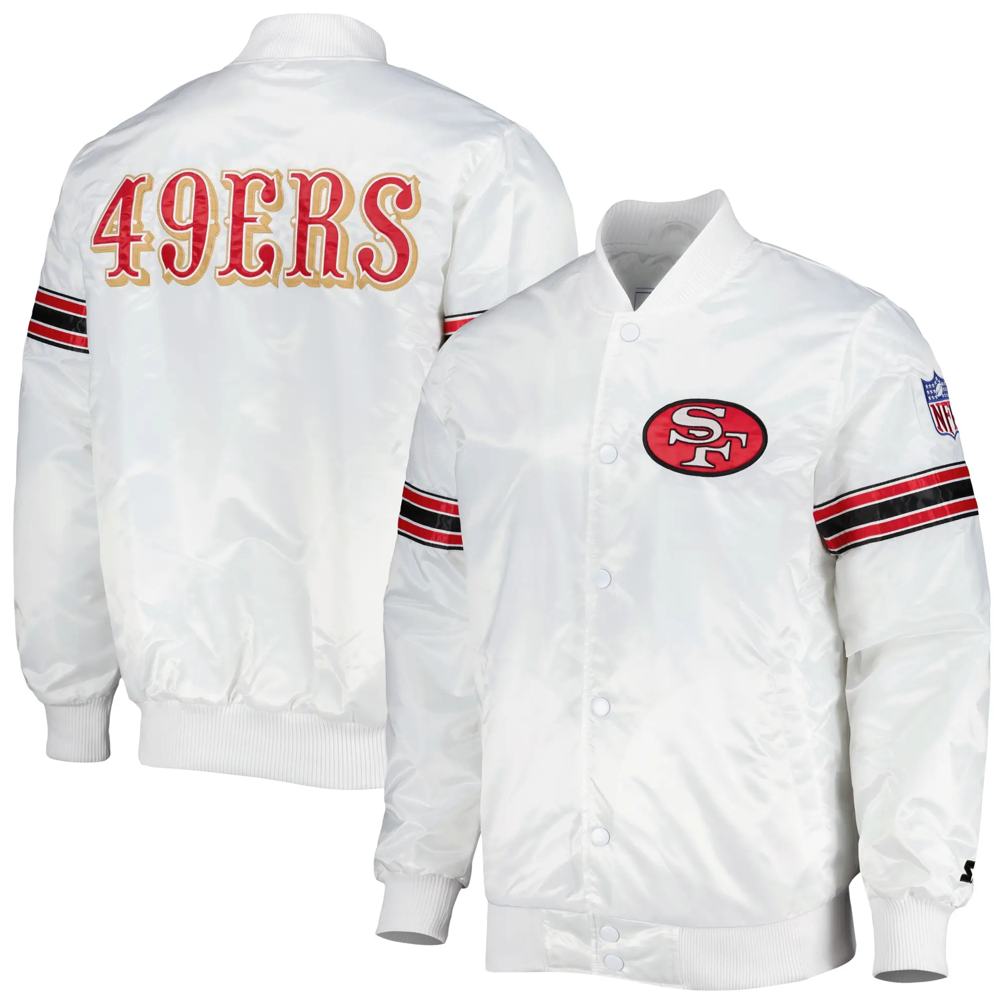 San Francisco 49ers Starter The Power Forward Full-Snap Jacket - White - Image 4