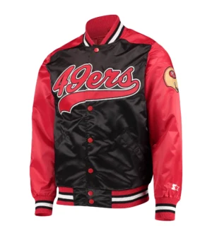 San Francisco 49ers Starter The Tradition II Full-Snap Team Jacket - Black/Red