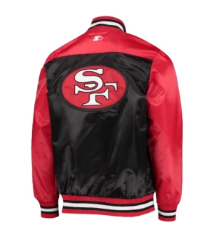Alternative view of San Francisco 49ers Starter The Tradition II Full-Snap Team Jacket - Black/Red