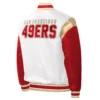 San Francisco 49ers Starter Warm Up Pitch Full-Snap White/Red Varsity Jacket - Image 2