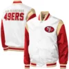 San Francisco 49ers Starter Warm Up Pitch Full-Snap White/Red Varsity Jacket - Image 3