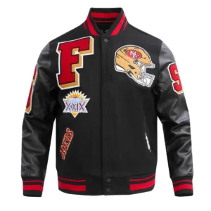 San Francisco 49ers Mashup Wool & Leather Varsity Jacket