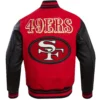 Alternative view of San Francisco 49ers Classic Wool & Leather Varsity Jacket Red & Black
