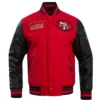San Francisco 49ers Classic Wool & Leather Varsity Jacket Red & Black