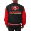 San Francisco 49ers Full Wool Two Tone Varsity Black Jacket - Image 2