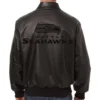 Seattle Seahawks Bomber Full Leather Black Varsity Jacket - Image 2