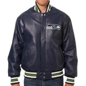 Seattle Seahawks Full Leather Black Varsity Jacket