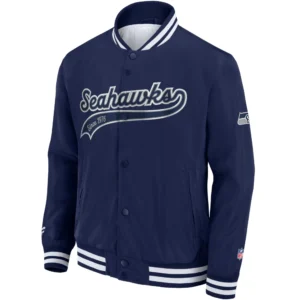 Seattle Seahawks Bomber Classic Vintage Satin Varsity Jacket