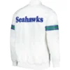 Seattle Seahawks The Power Forward White Rib Satin Varsity Jacket - Image 2