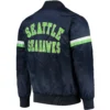 Seattle Seahawks The Champ Rib Satin Varsity Navy Jacket - Image 2