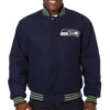 Seattle Seahawks Classic Rib Full Wool One Color Varsity Navy Jacket
