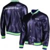 Seattle Seahawks Classic Vintage Satin Varsity Navy Jacket - Image 3