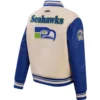 Seattle Seahawks Classic Vintage Wool & Leather Varsity Jacket - Image 2