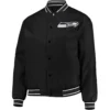 Seattle Seahawks One Color Black Satin Varsity Jacket