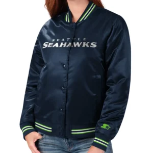 Seattle Seahawks Lover Football Team Players Satin Varsity Jacket