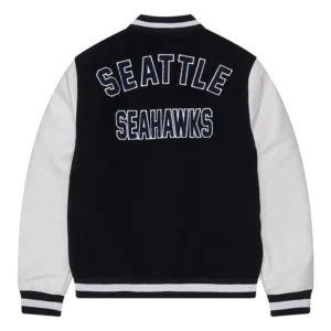 Alternative view of Seattle Seahawks Football Team Players Wool & Leather Varsity Jacket