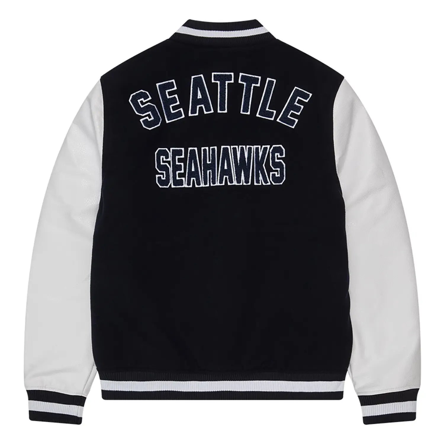 Seattle Seahawks Football Team Players Wool & Leather Varsity Jacket - Image 2