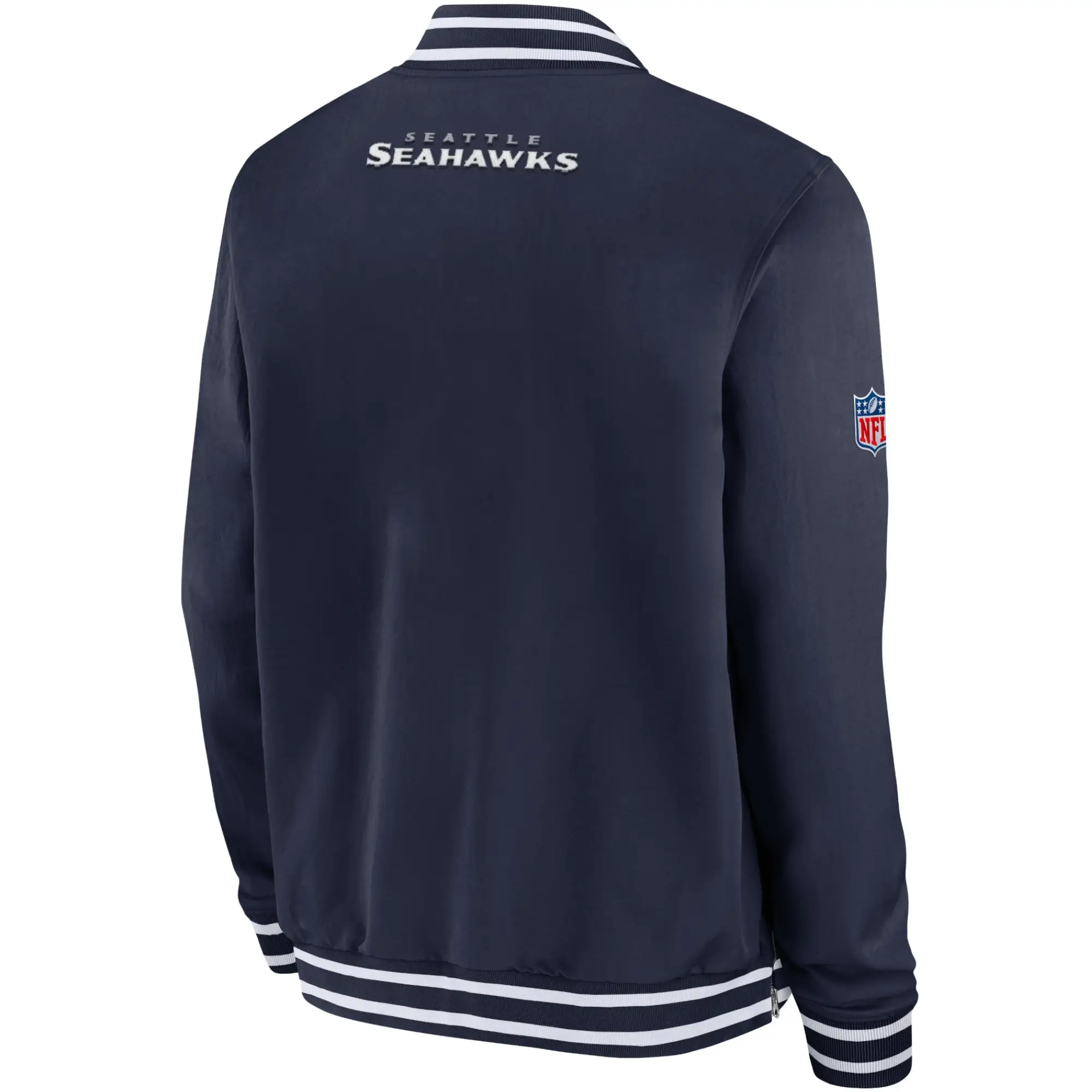 Seattle Seahawks Bomber Football Team players Satin Varsity Zipper Jacket - Image 2