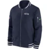Seattle Seahawks Bomber Football Team players Satin Varsity Zipper Jacket