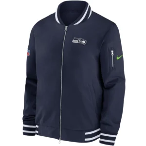 Seattle Seahawks Bomber Football Team players Satin Varsity Zipper Jacket