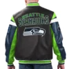 Seattle Seahawks G-III Sports by Carl Banks Full-Zip Leather Varsity Jacket - Image 2