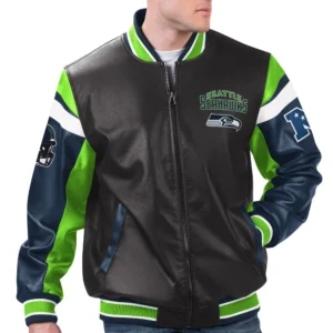 Seattle Seahawks G-III Sports by Carl Banks Full-Zip Leather Varsity Jacket