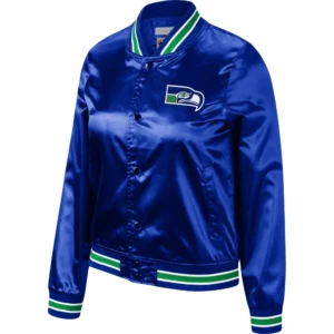 Seattle Seahawks City Full-Snap Lightweight Satin Varsity Jacket