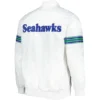 Seattle Seahawks The Power Forward Classic Rib Satin Varsity White Jacket - Image 2