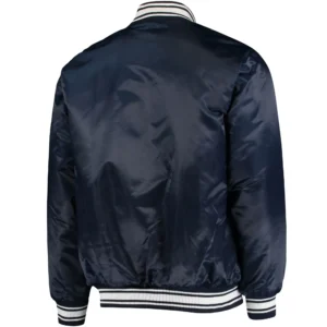 Alternative view of Seattle Seahawks Starter Locker Room College Navy Satin Varsity Jacket