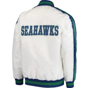 Alternative view of Seattle Seahawks The Offensive White Varsity Jacket