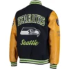Seattle Seahawks Tommy Hilfiger Heritage Wool & Leather Varsity Jacket - Image 2